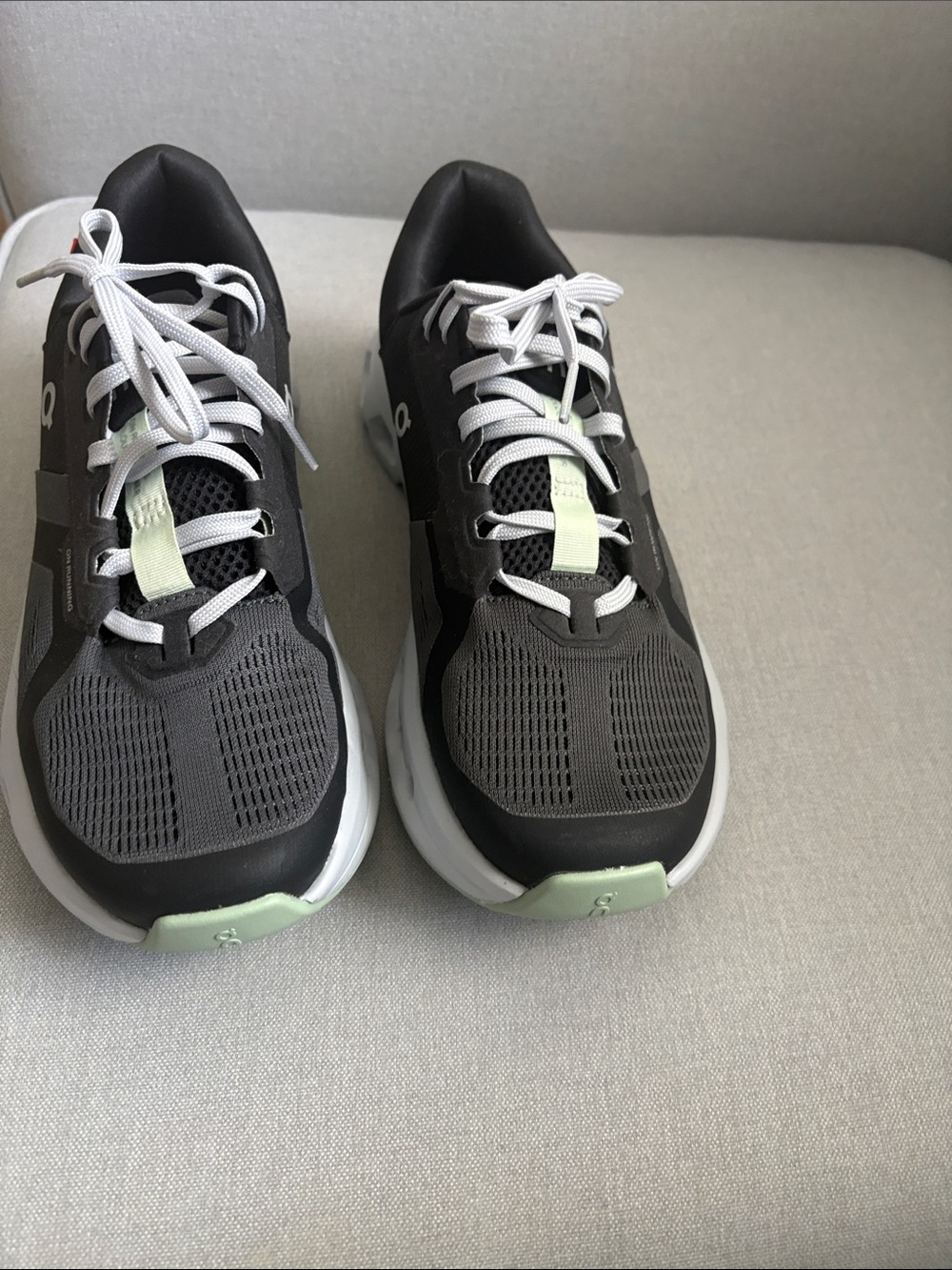 On Running Women’s Cloudtec Running Shoes - Black with Pale Green Accents - Picture 3 of 5
